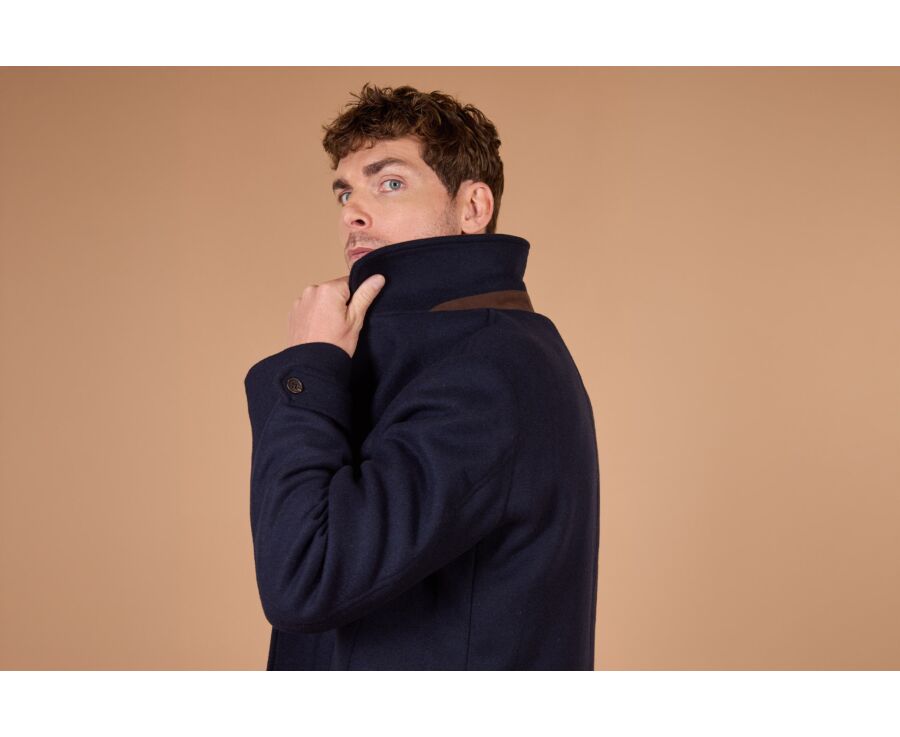 Manteau homme marine en drap de laine - HEROLD