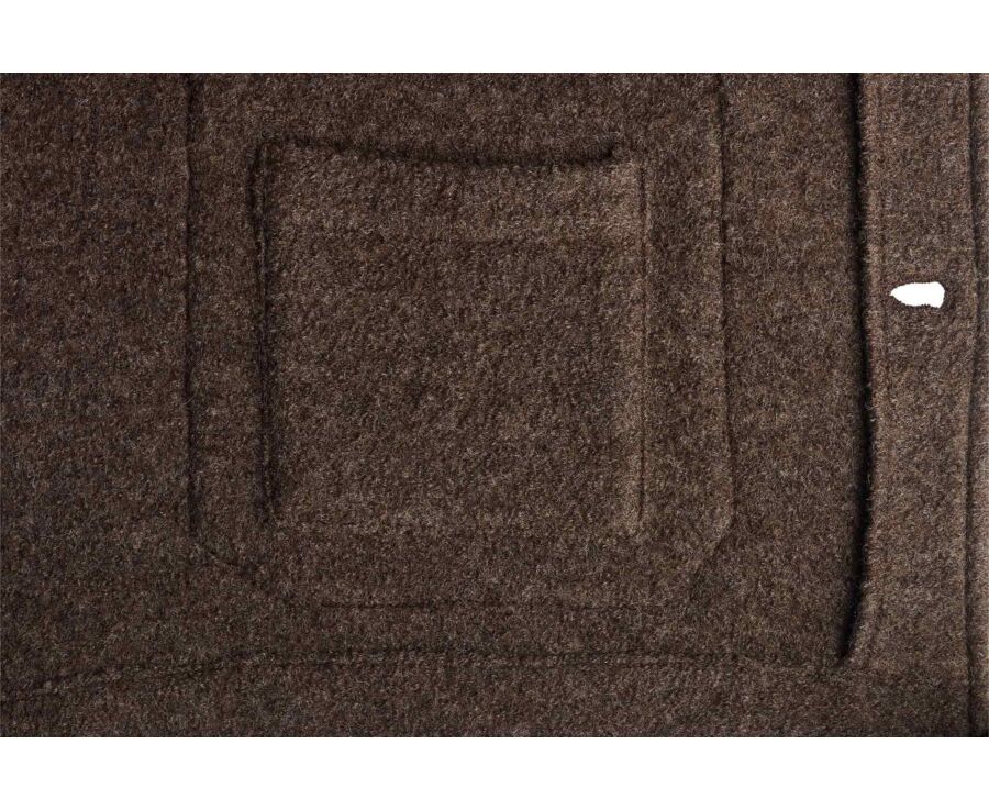 Veste homme chocolat chiné en laine bouillie - KENDRIS