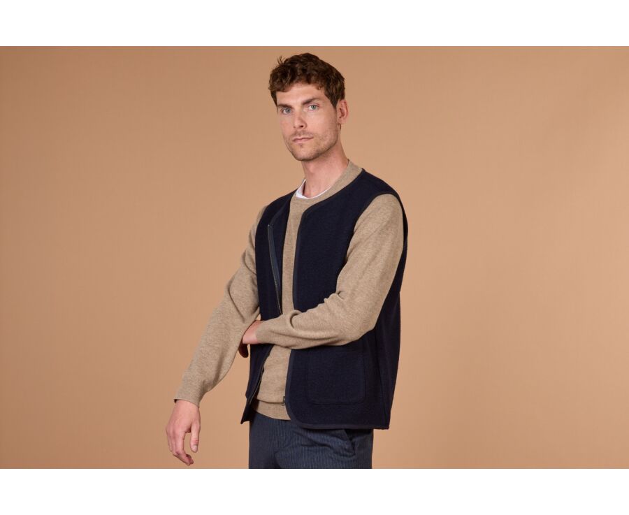 Gilet sans manche homme navy en laine - KAYN