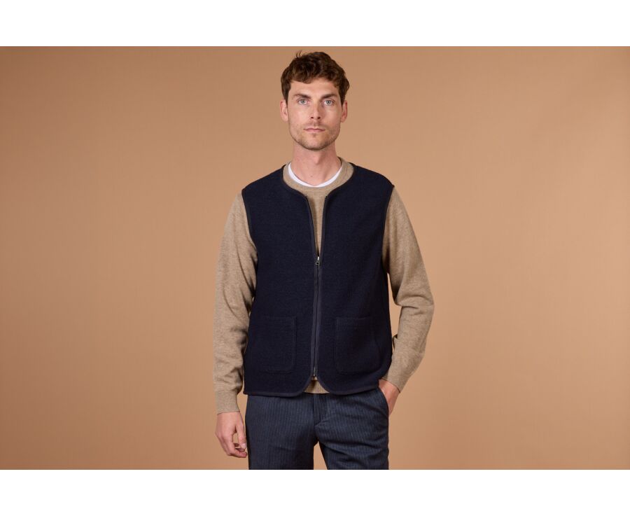 Gilet sans manche homme navy en laine - KAYN