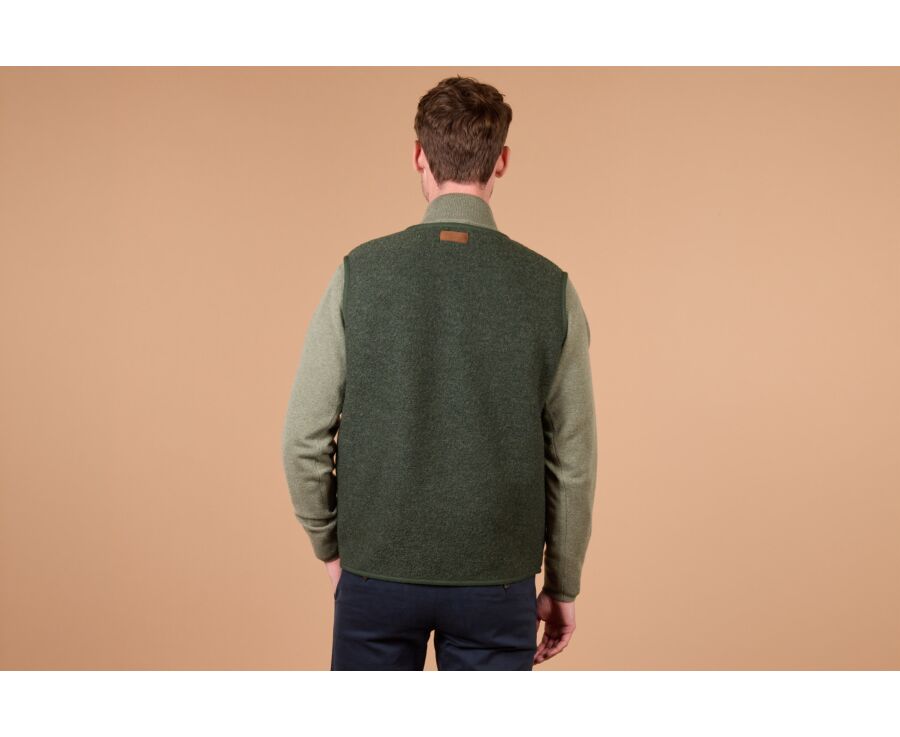 Gilet sans manche homme vert chiné en laine - KAYN