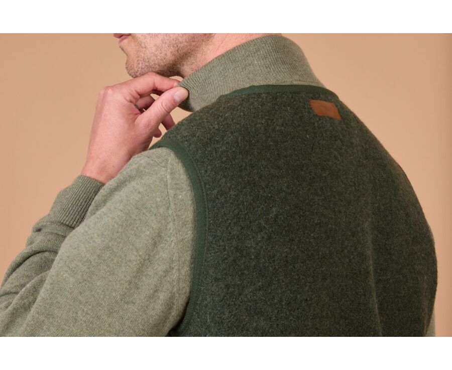 Gilet sans manche homme vert chiné en laine - KAYN