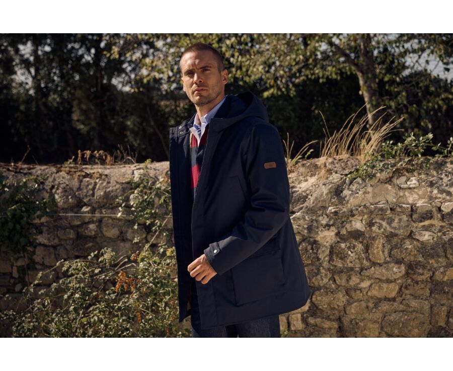 Parka homme déperlante navy à capuche - ALVEN