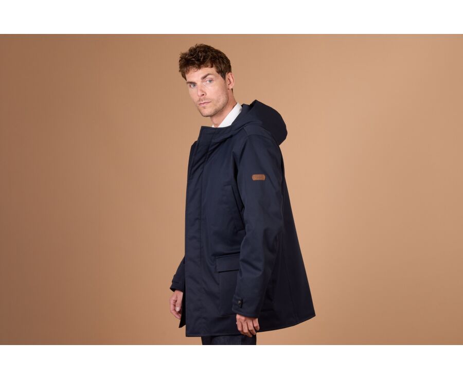 Parka homme déperlante navy à capuche - ALVEN