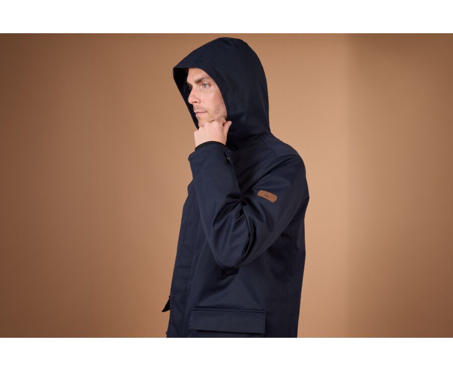 Parka homme déperlante navy à capuche - ALVEN