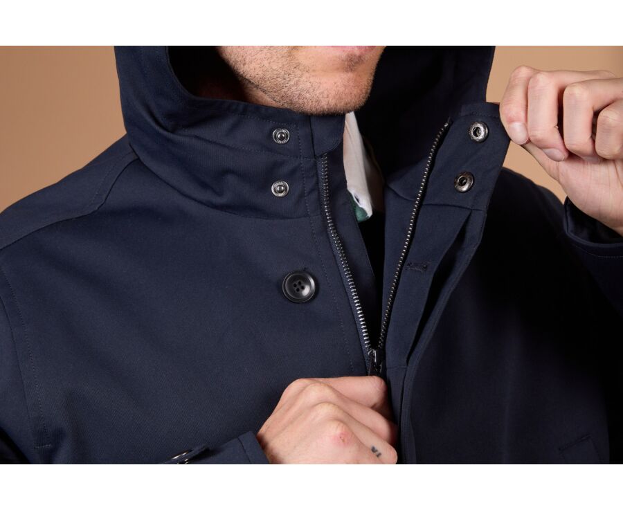 Parka homme déperlante navy à capuche - ALVEN