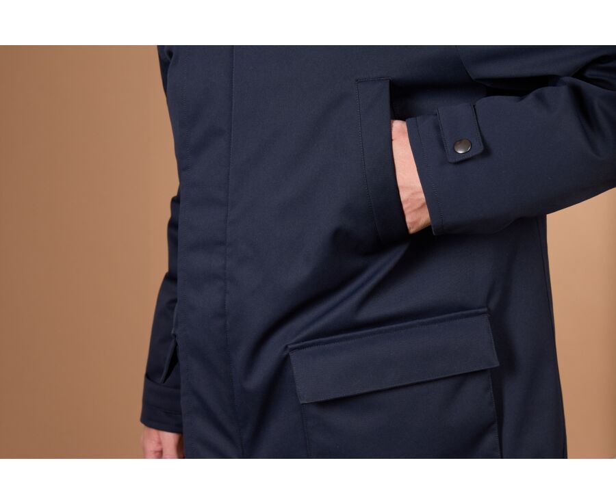 Parka homme déperlante navy à capuche - ALVEN