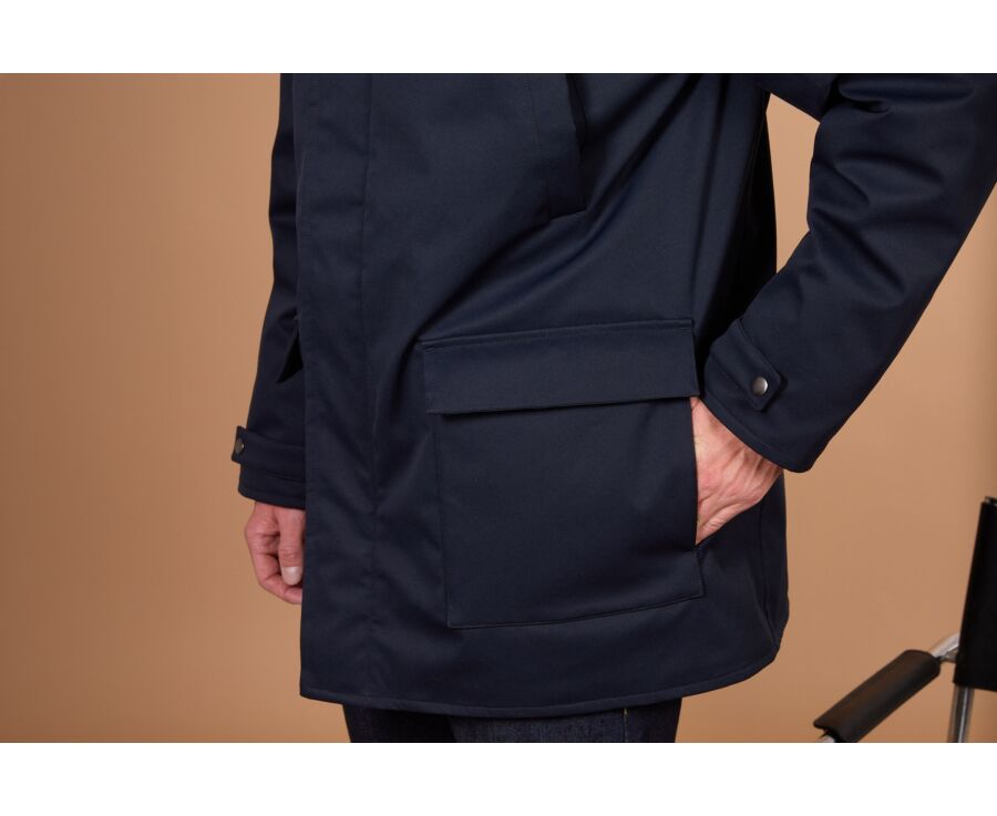 Parka homme déperlante navy à capuche - ALVEN
