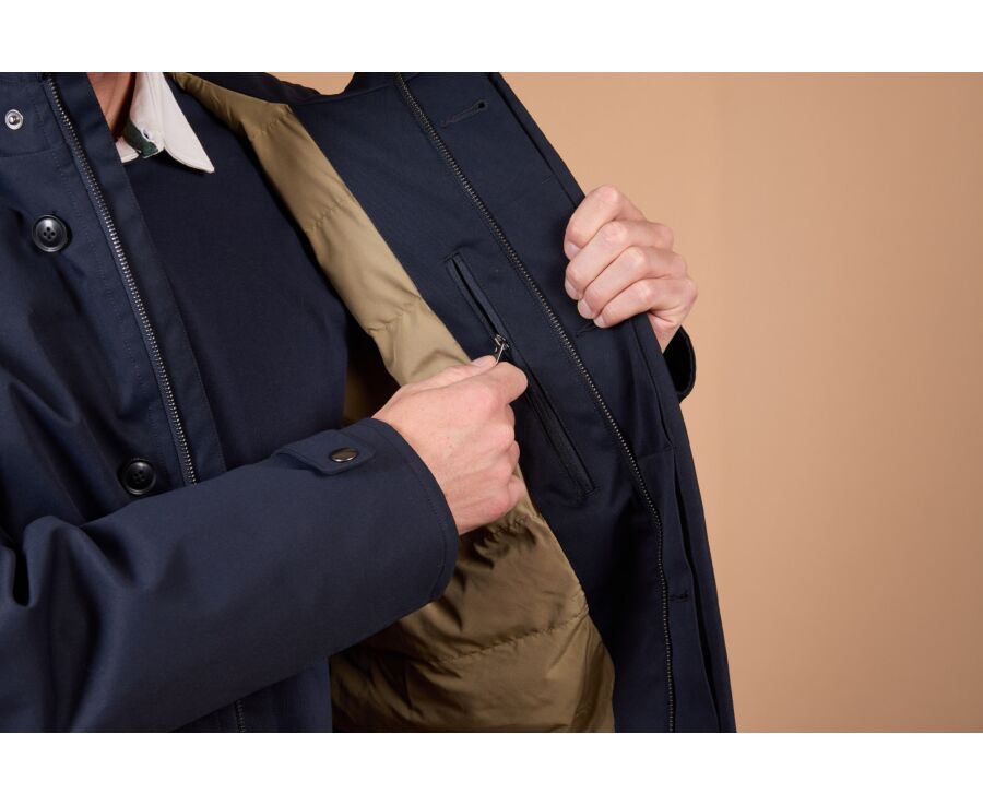 Parka homme déperlante navy à capuche - ALVEN