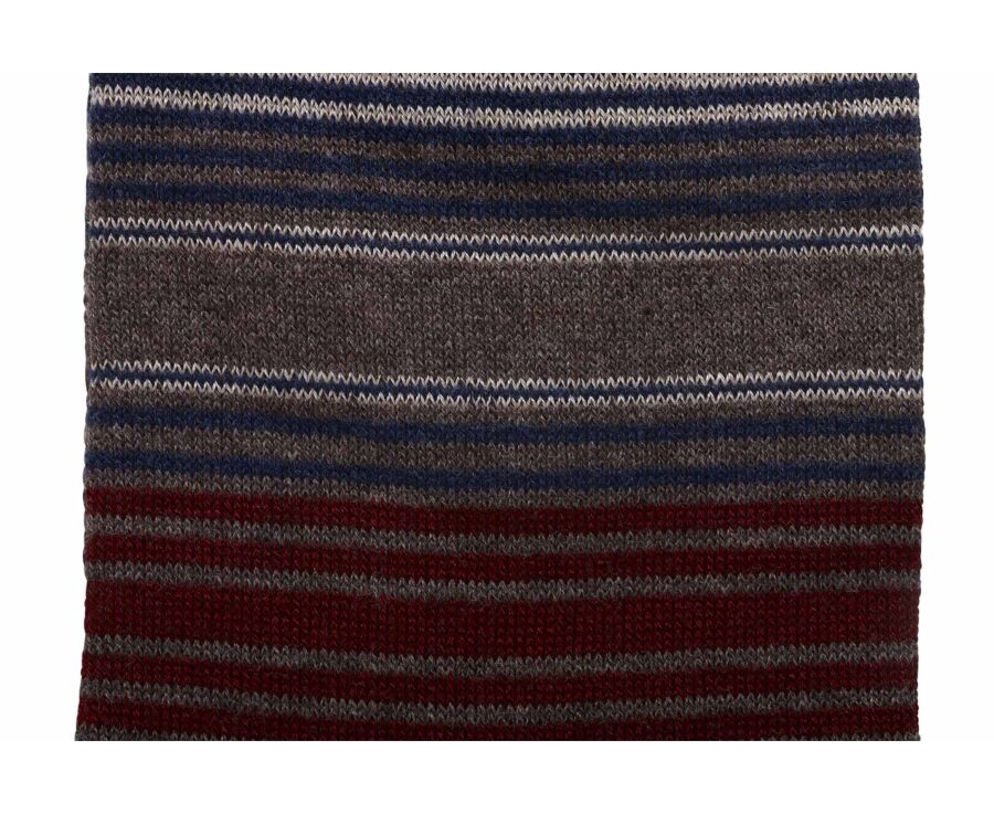 Chaussettes homme à fines rayures chocolat chiné