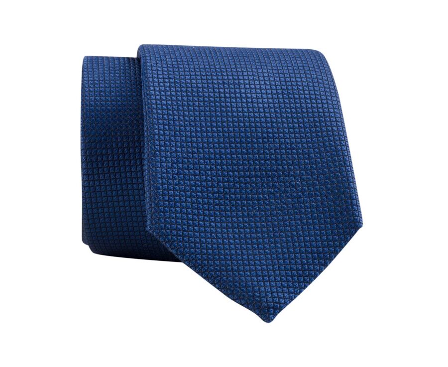 Cravate homme bleu en soie motif losange