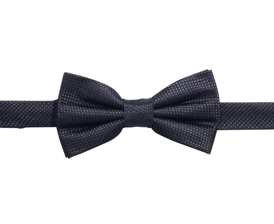 Nœud papillon homme noir en soie nattée