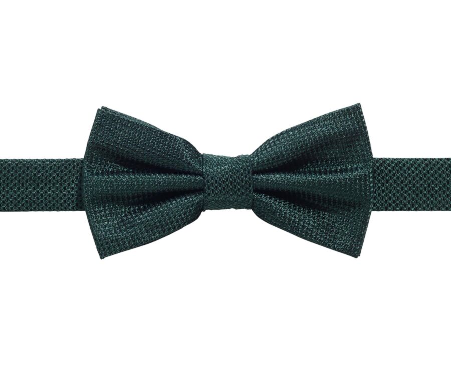 Nœud papillon homme vert bouteille en soie nattée