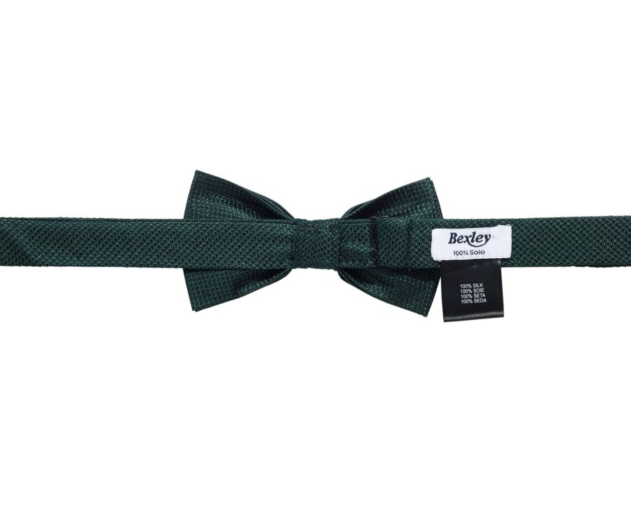 Nœud papillon homme vert bouteille en soie nattée