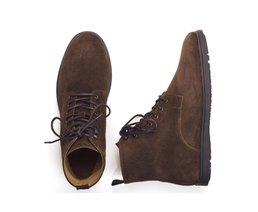 Bottine homme casual urbaine en velours chocolat - HIALEAH