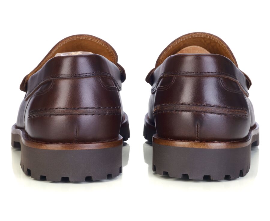 Mocassin homme en cuir pull-up chocolat - BROOKER