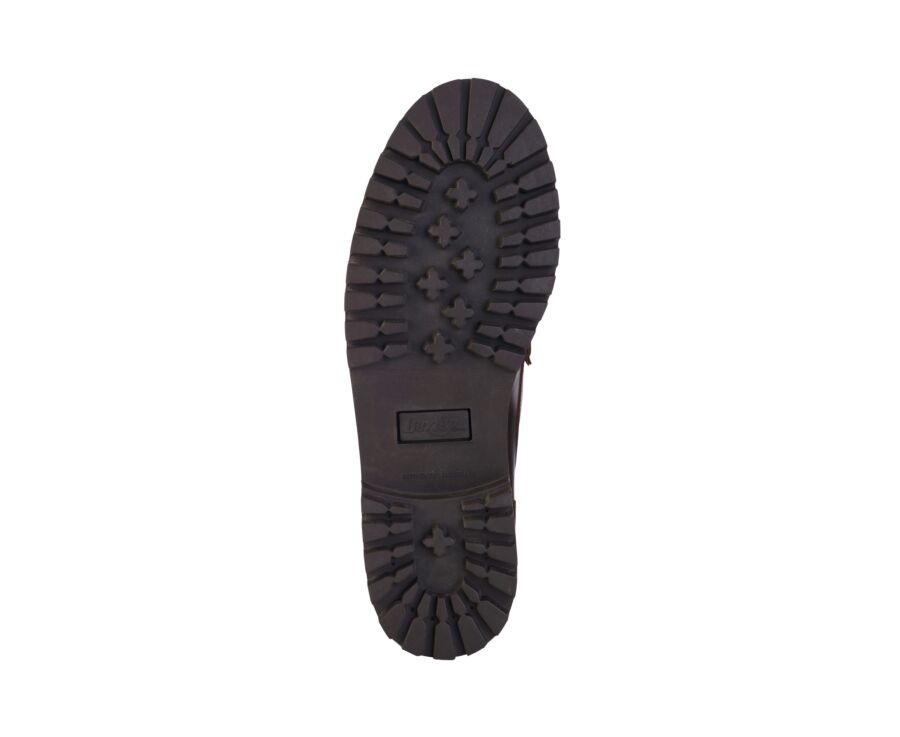 Mocassin homme en cuir pull-up chocolat - BROOKER