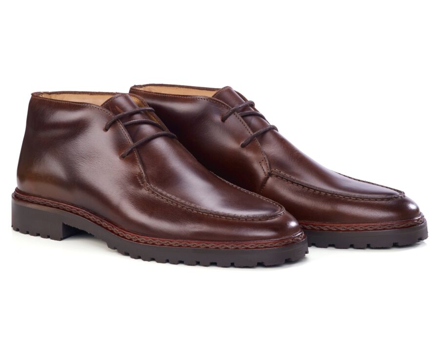 Boot homme en cuir pull-up chocolat - MINNEOLA