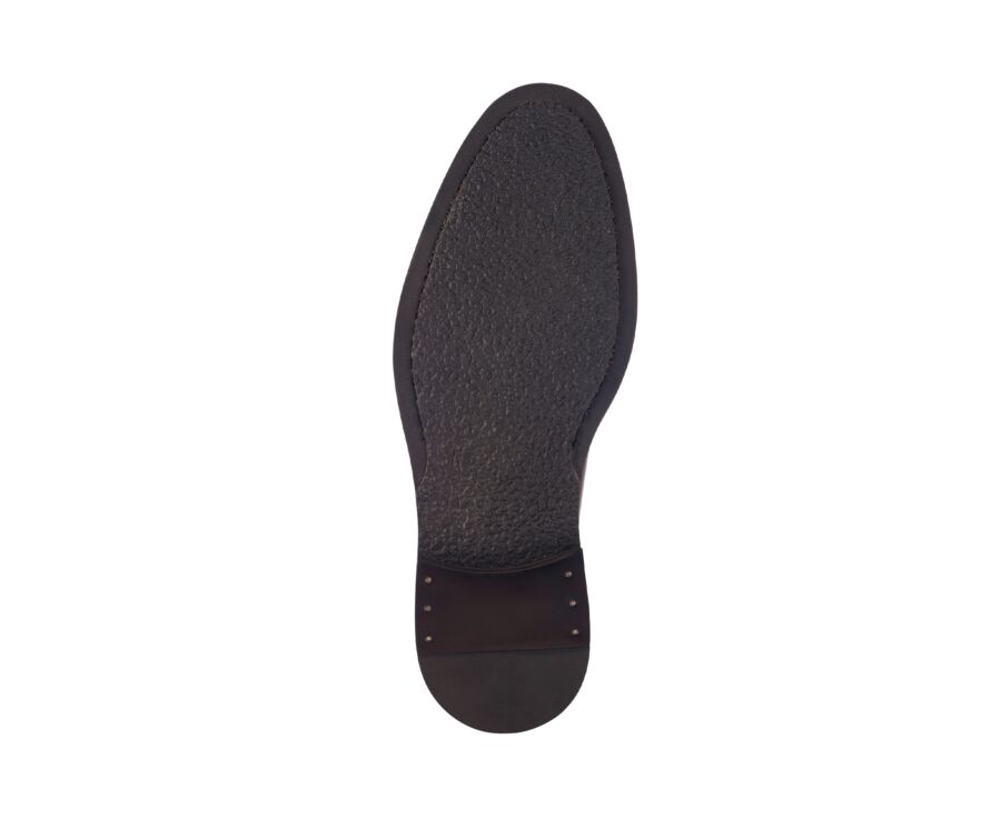Derby homme en veau italien patiné châtaigne - FLEMINGSTON GOMME