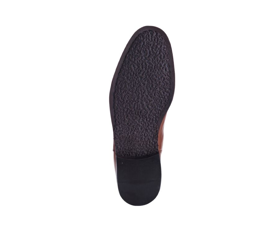 Chelsea boot homme cuir patiné châtaigne - FLAGER CLASSIC GOMME