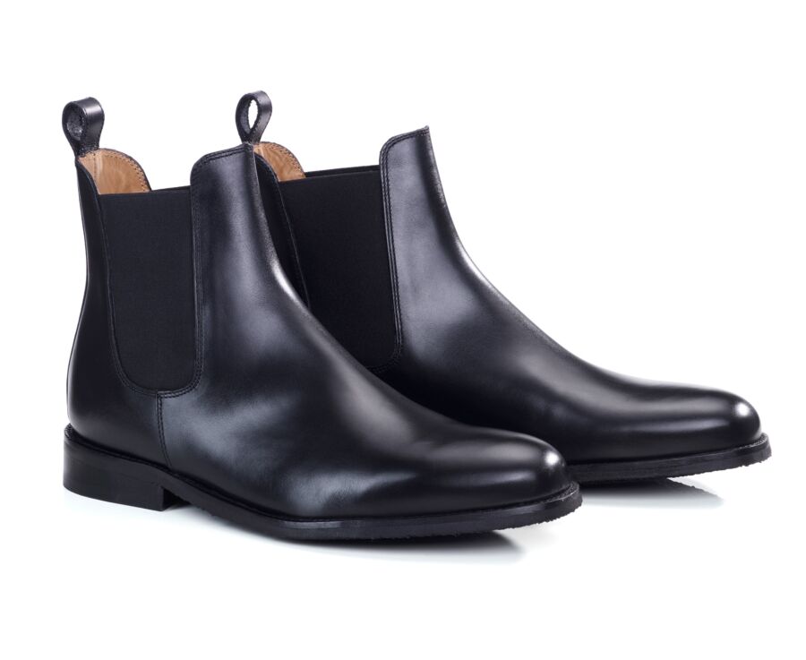 Chelsea boot homme en cuir noir - FLAGER CLASSIC GOMME