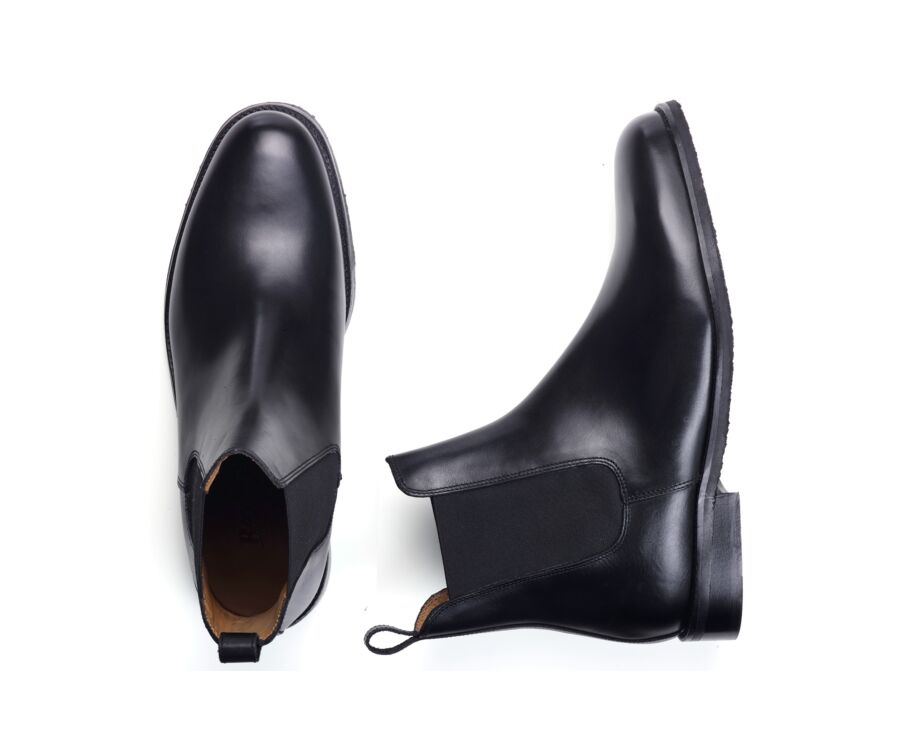 Chelsea boot homme en cuir noir - FLAGER CLASSIC GOMME