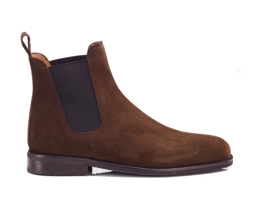 Chelsea boot homme en velours chocolat - FLAGER CLASSIC GOMME