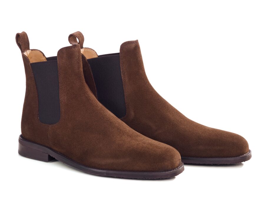 Chelsea boot homme en velours chocolat - FLAGER CLASSIC GOMME