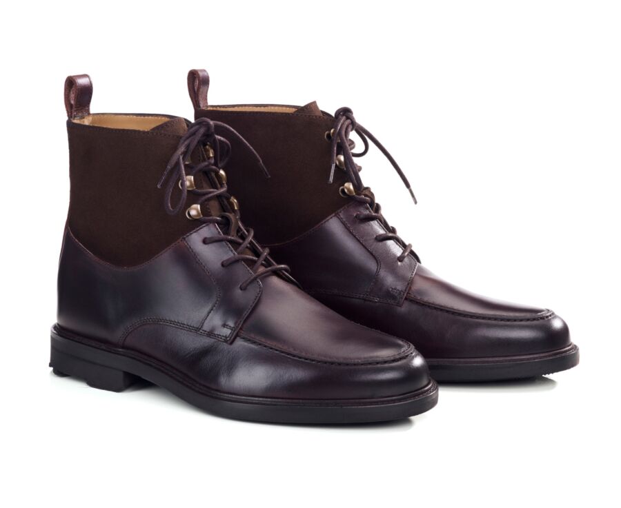 Derby boot homme en cuir pull-up chocolat - HUDSON HIGH II GOMME COUNTRY