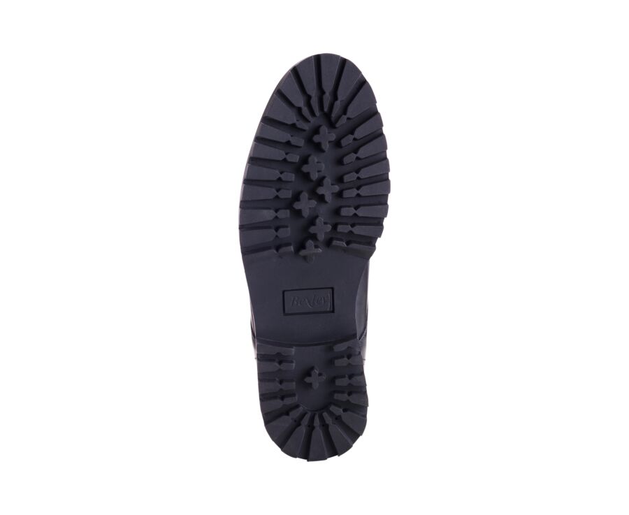 Boot homme derby 3 œillets en cuir noir - HUDFORD GOMME