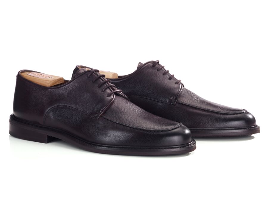 Derby homme en cuir grainé chocolat - HUTTON GOMME