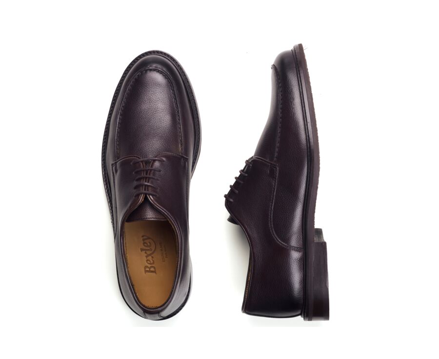 Derby homme en cuir grainé chocolat - HUTTON GOMME