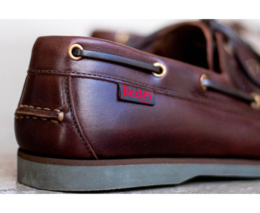 Chaussures bateau homme cuir Marron Foncé - TRAWLER
