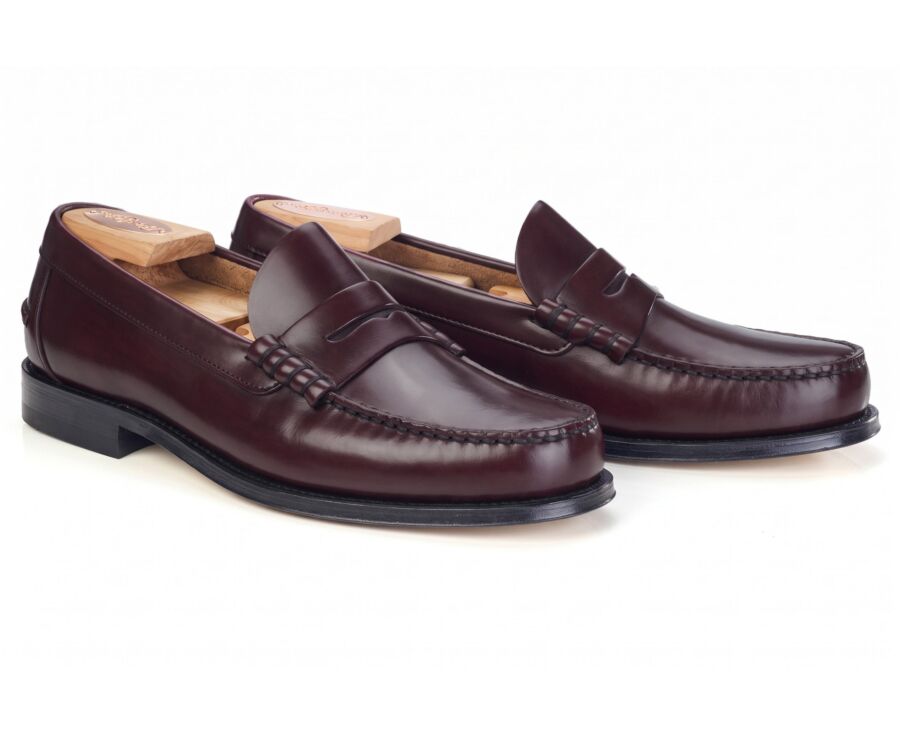 Mocassin penny loafer homme bordeaux - YALE