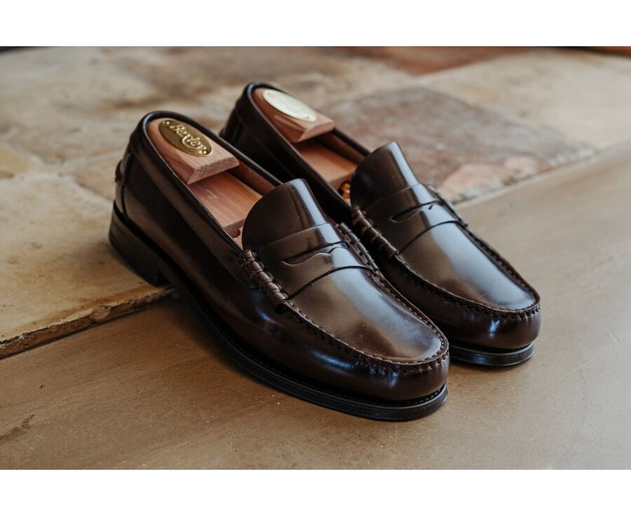 Mocassin penny loafer homme bordeaux foncé - YALE