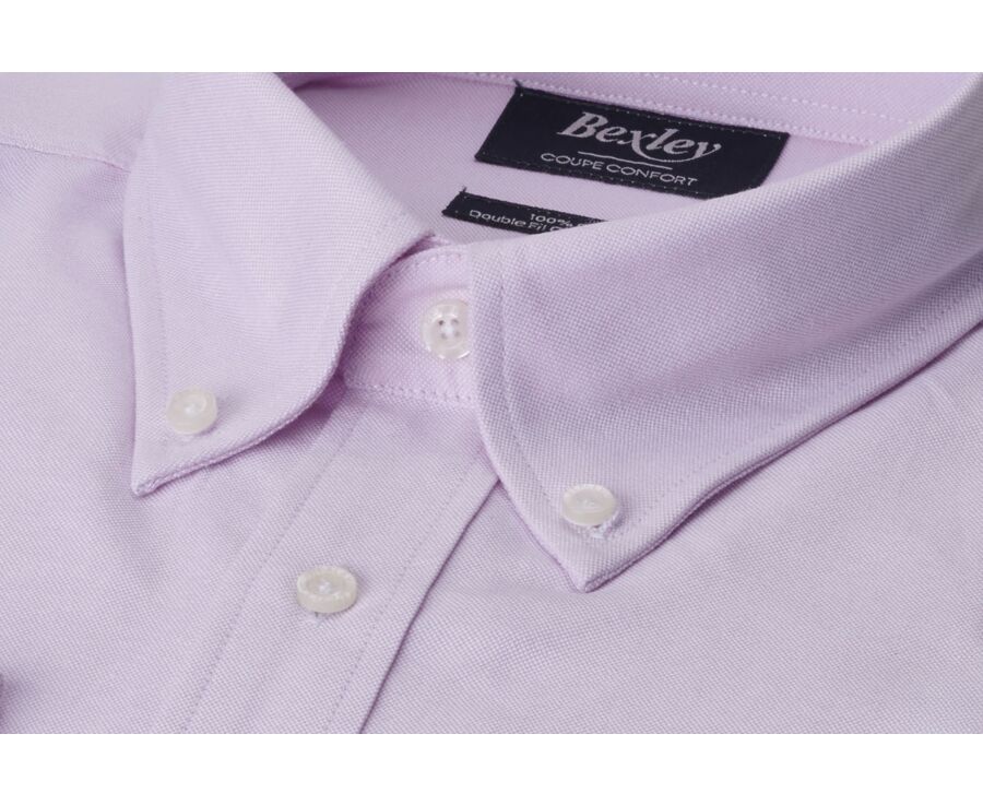Chemise Rose Clair Oxford à poche - Col américain - HAROLD
