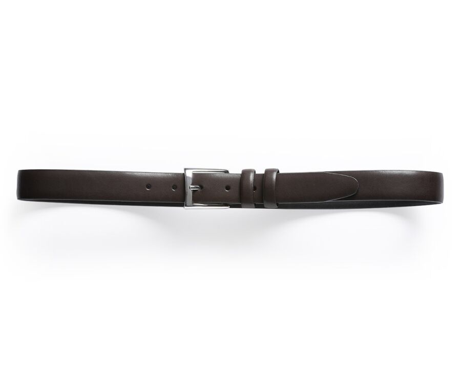 Ceinture costume homme en cuir Chocolat - RAMSGATE SILVER