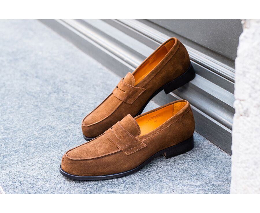 Mocassin homme Velours Havane - WEMBLEY CLASSIC