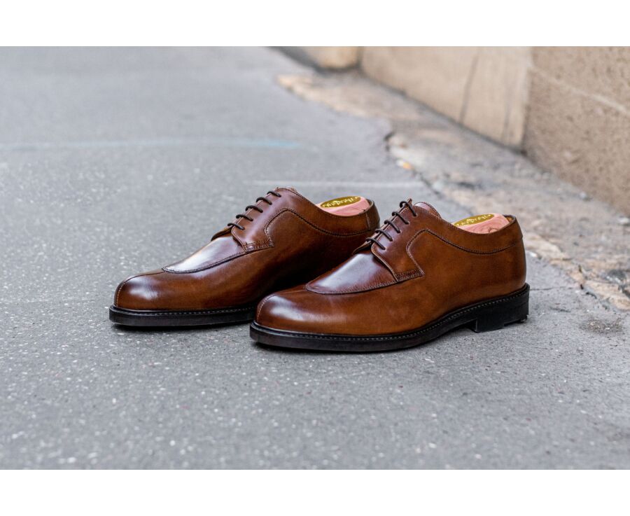 Derbies homme Cognac semelle gomme - KENT GOMME COUNTRY