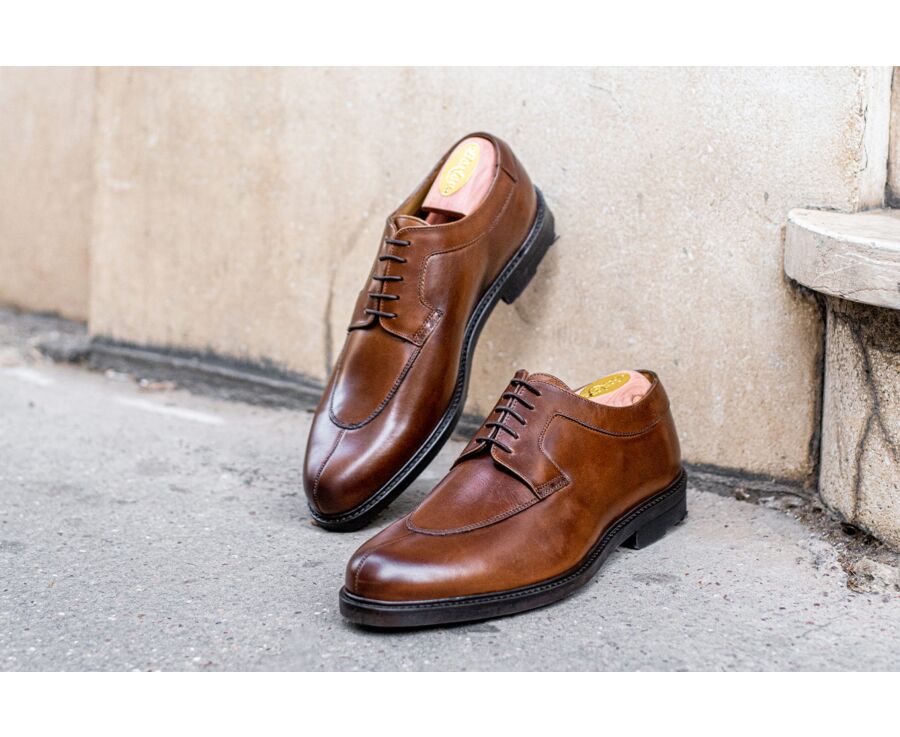 Derbies homme Cognac semelle gomme - KENT GOMME COUNTRY
