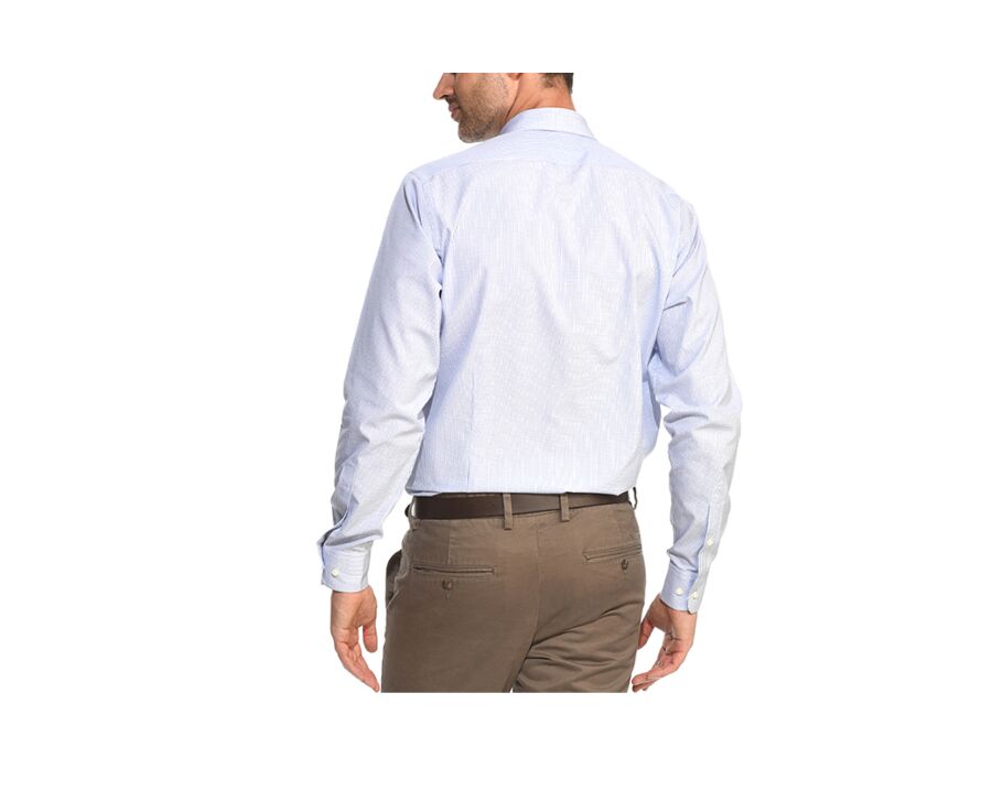 Chemise à carreaux fins blancs et bleus - MARTIN
