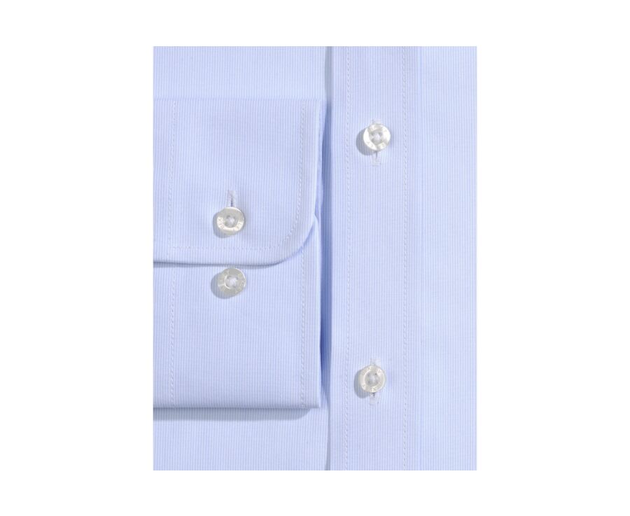 Chemise à fines rayures bleues - Col français - ANTOINE