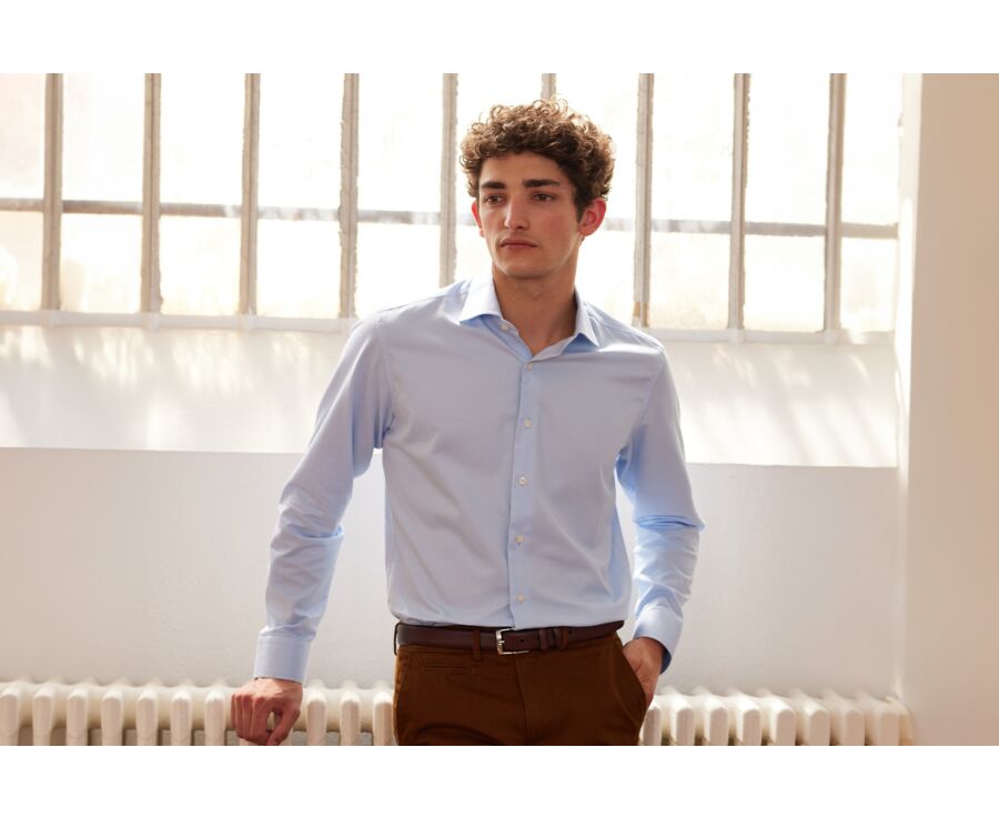 Chemise Bleue pâle coton - GIORGIO