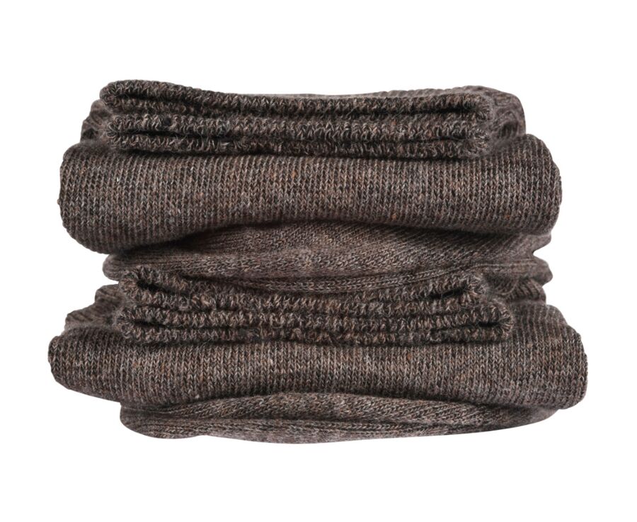 Chaussettes homme épaisses coton Chocolat Chiné
