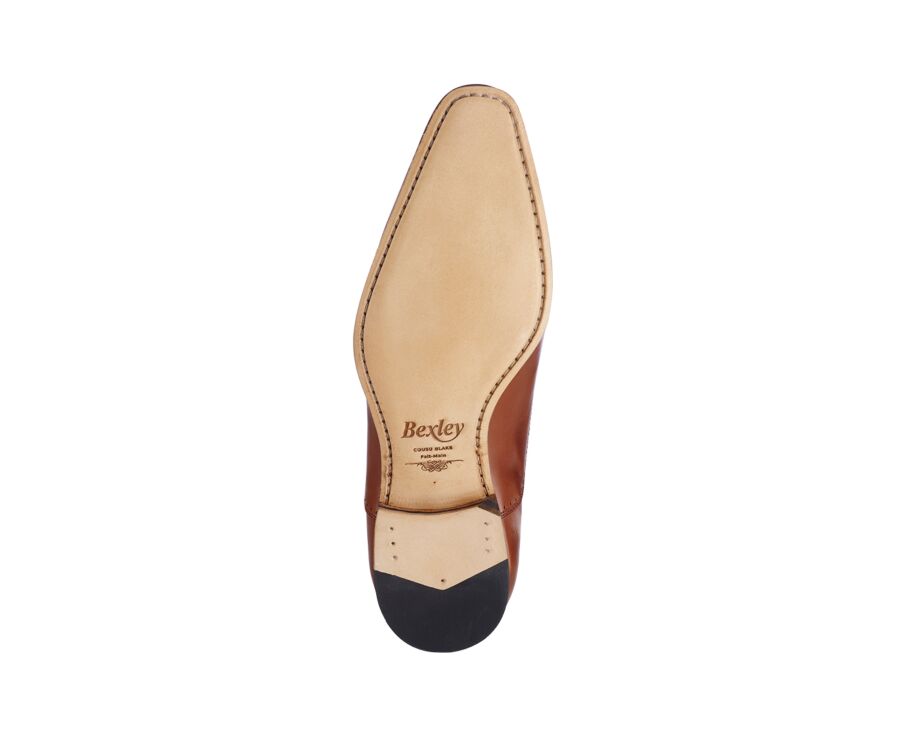 Richelieu homme Cognac Foncé semelle cuir - STRESA