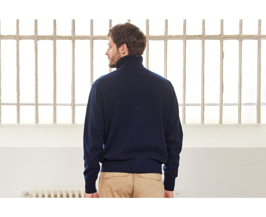 Pull col roulé homme Bleu Marine - KENNERIC