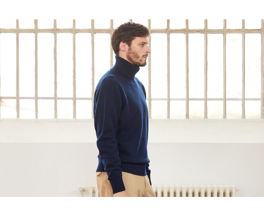 Pull col roulé homme Bleu Marine - KENNERIC