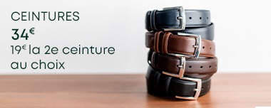 Ceintures homme en cuir noir et marron avec boucle métal
