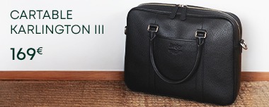 Cartable Karlington III en cuir noir