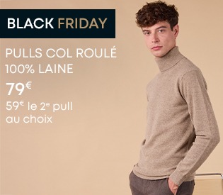 Pull col roulé en laine, promotion Black Friday